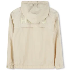 Hooded zipped windbreaker