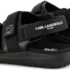 Hook-and-loop leather sandals