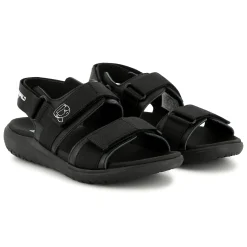 Hook-and-loop leather sandals