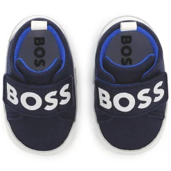 Hook-and-loop leather slippers