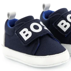 Hook-and-loop leather slippers