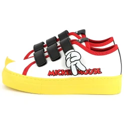 Hook-and-loop leather trainers