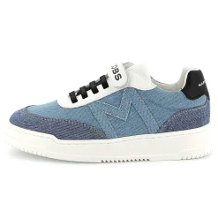 Hook-and-loop leather trainers