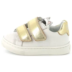 Hook-and-loop leather trainers
