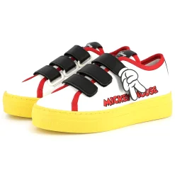 Hook-and-loop leather trainers