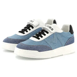 Hook-and-loop leather trainers