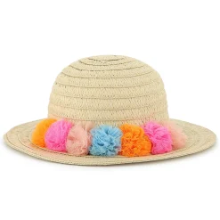 Iridescent pompom sun hat
