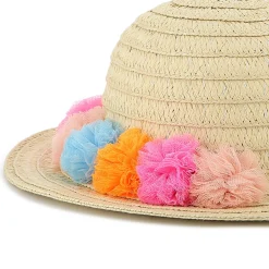Iridescent pompom sun hat