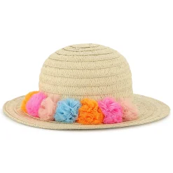 Iridescent pompom sun hat