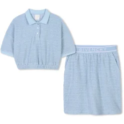 Jacquard polo shirt and skirt