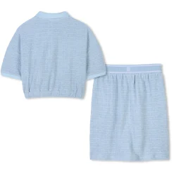 Jacquard polo shirt and skirt