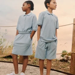 Jacquard polo shirt and skirt
