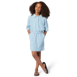 Jacquard polo shirt and skirt