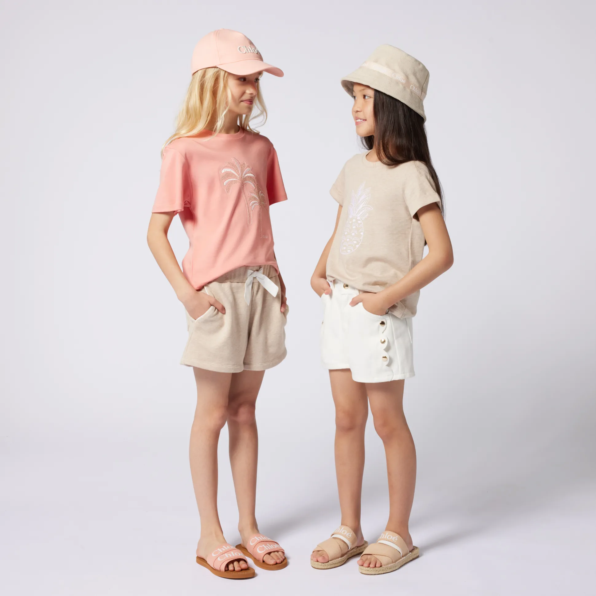 Jute and cotton logo sun hat