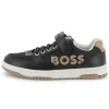 Laced hook-and-loop trainers