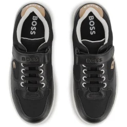 Laced hook-and-loop trainers