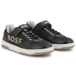 Laced hook-and-loop trainers