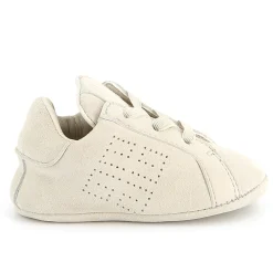 Lace-up leather slippers