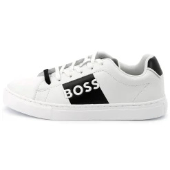 Lace-up leather trainers
