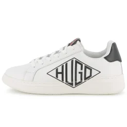 Lace-up leather trainers