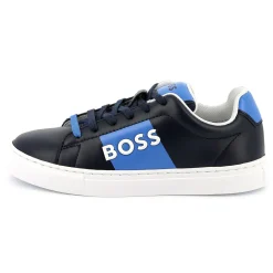 Lace-up leather trainers
