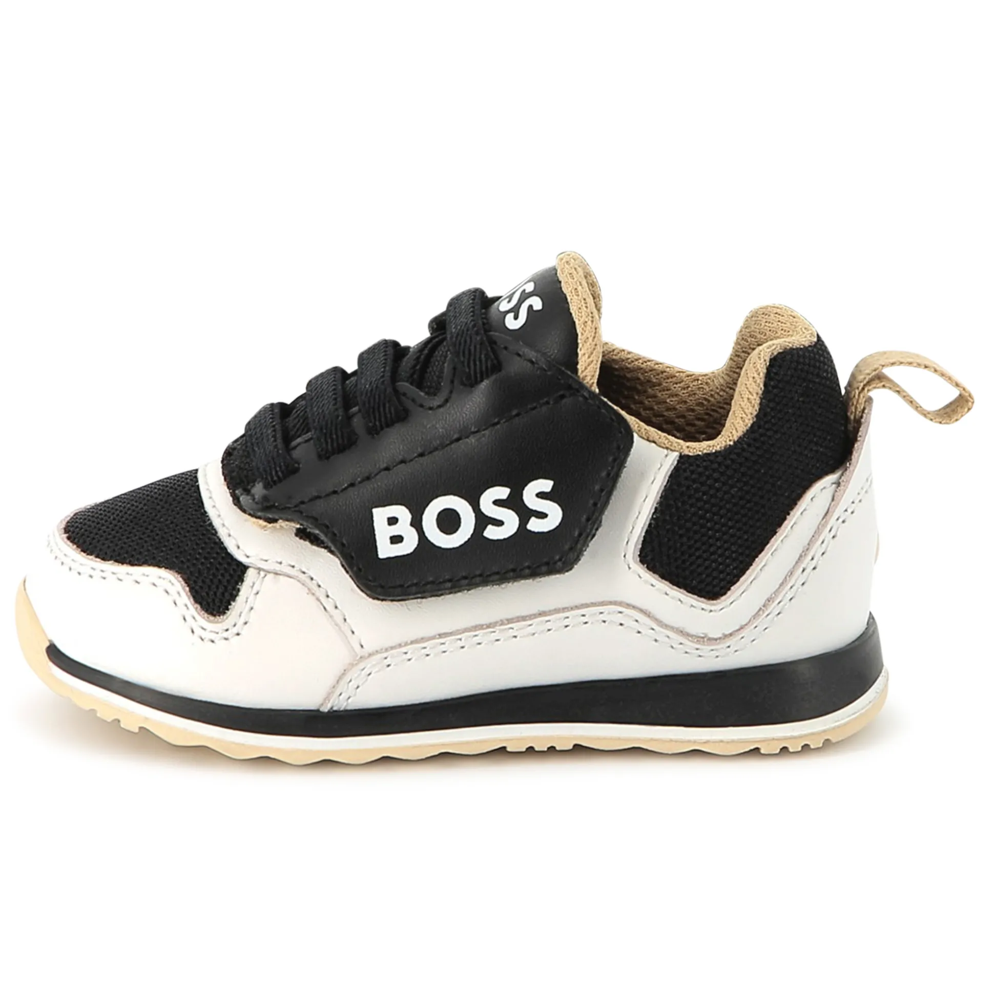 Lace-up leather trainers