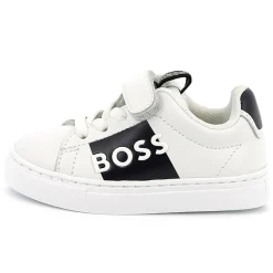 Lace-up leather trainers