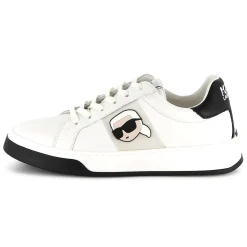 Lace-up leather trainers
