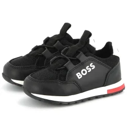 Lace-up leather trainers