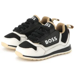 Lace-up leather trainers