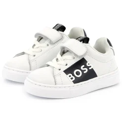 Lace-up leather trainers