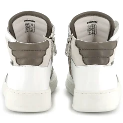 Lace-up leather trainers