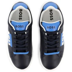 Lace-up leather trainers