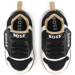 Lace-up leather trainers