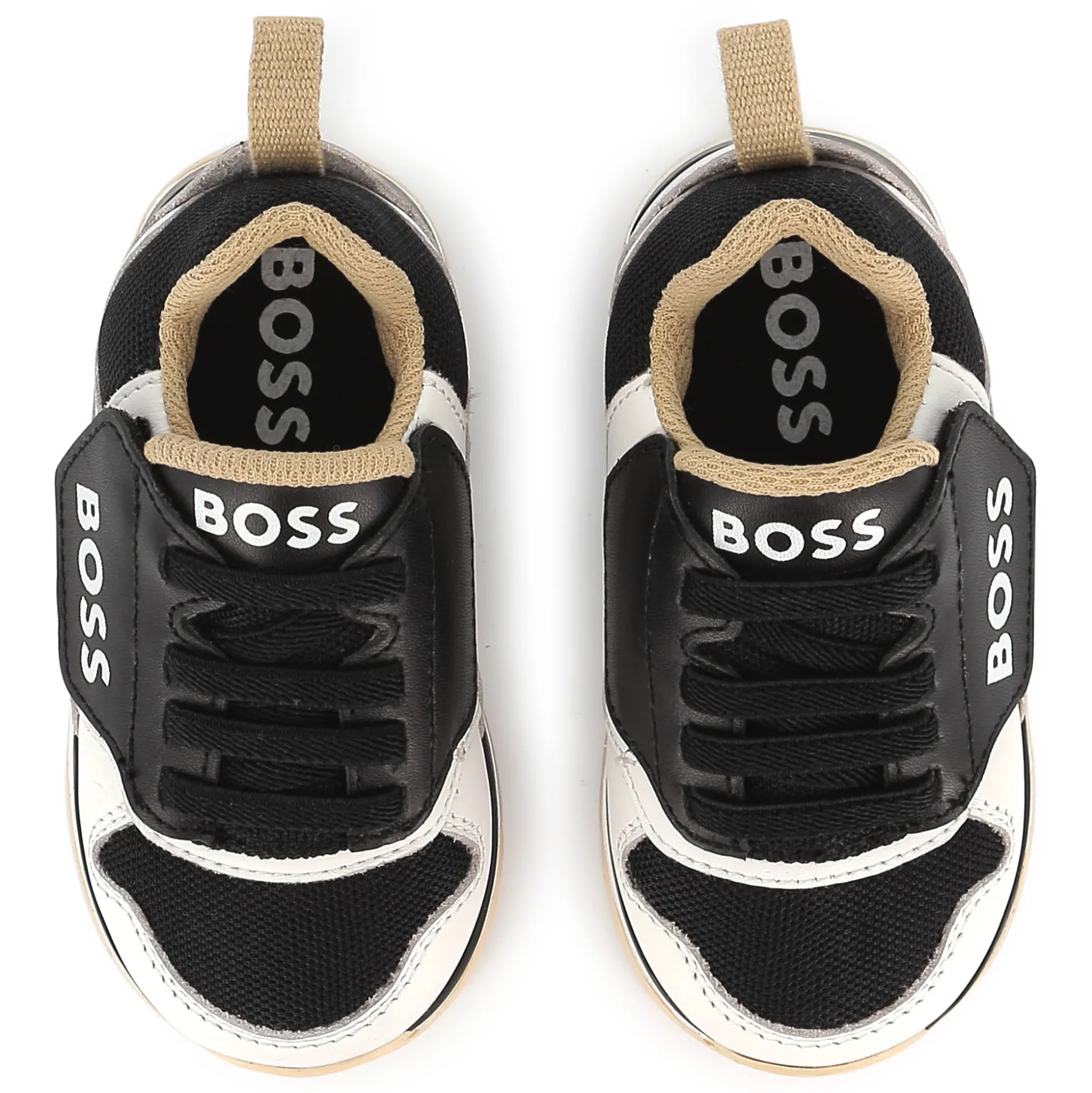 Lace-up leather trainers