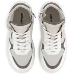 Lace-up leather trainers