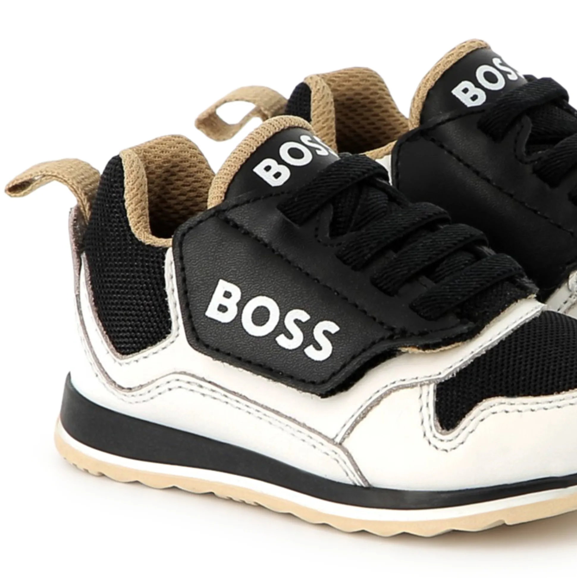 Lace-up leather trainers