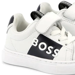 Lace-up leather trainers