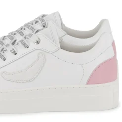 Lace-up leather trainers
