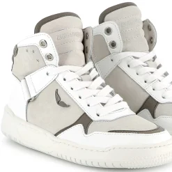 Lace-up leather trainers
