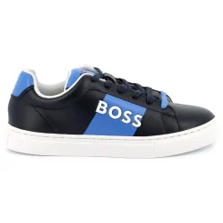 Lace-up leather trainers