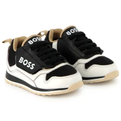 Lace-up leather trainers