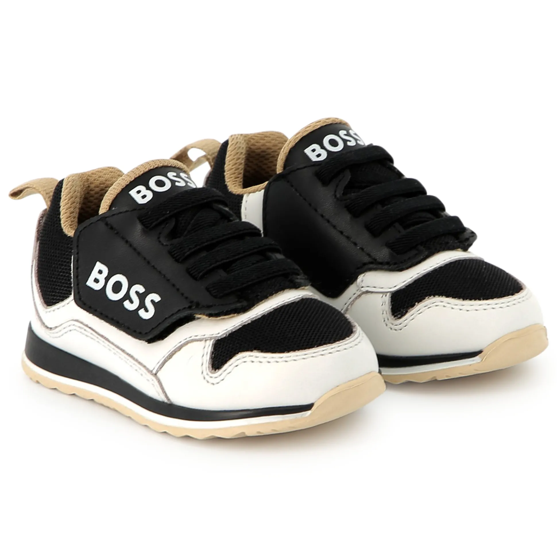 Lace-up leather trainers