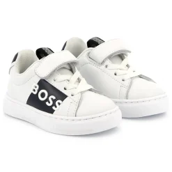 Lace-up leather trainers