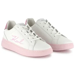 Lace-up leather trainers