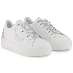 Lace-up leather trainers