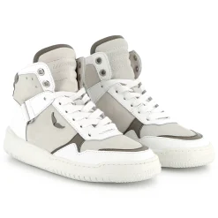 Lace-up leather trainers