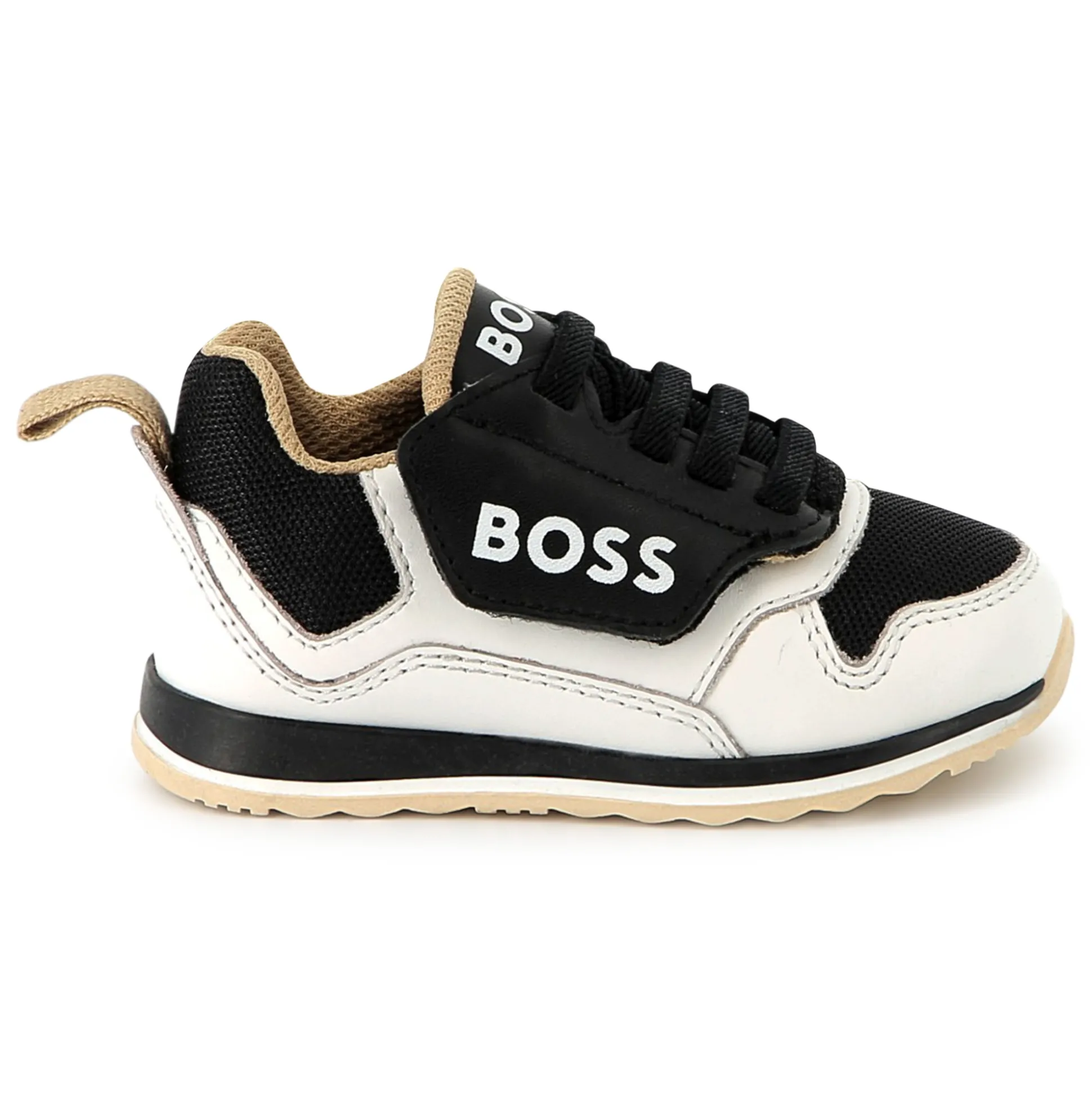 Lace-up leather trainers