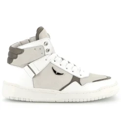 Lace-up leather trainers