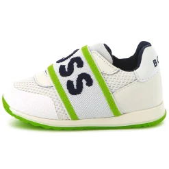 Leather and mesh trainers
